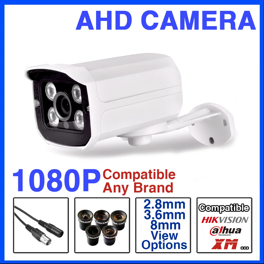 金属 AHD CCTV カメラ 3000TVL 1080P 2MP HD 金属屋外防水 IP66 赤外線ナイトビジョンミニブラケット付きスマートホーム