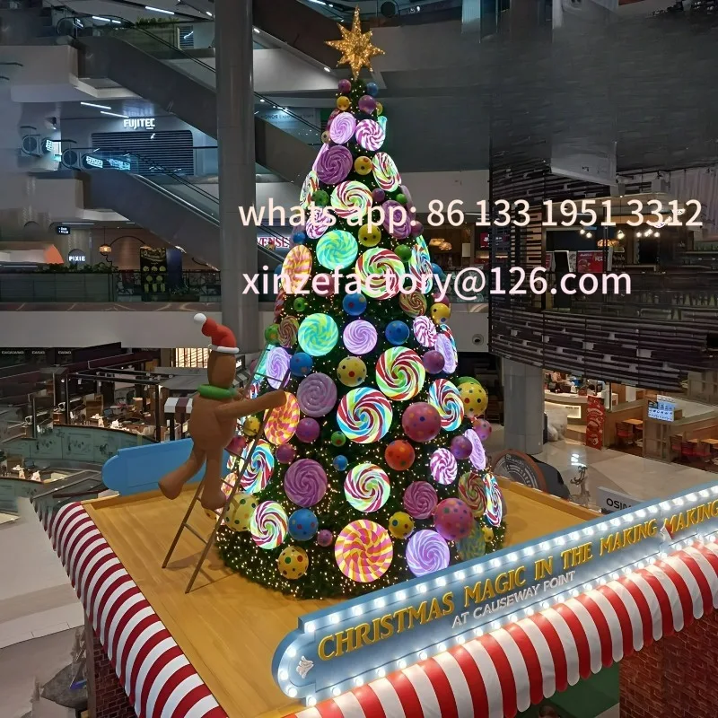 

Large Christmas tree 6 meters 8 meters 10 meters detachable wrought iron shopping mall square beautiful Chen scene christmas tre
