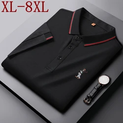 8XL 7XL 6XL 2024 New Summer Fashion Embroidery Shirts For Men High End Luxury Mens Polo Shirt Casual Loose T-shirt Man Tops