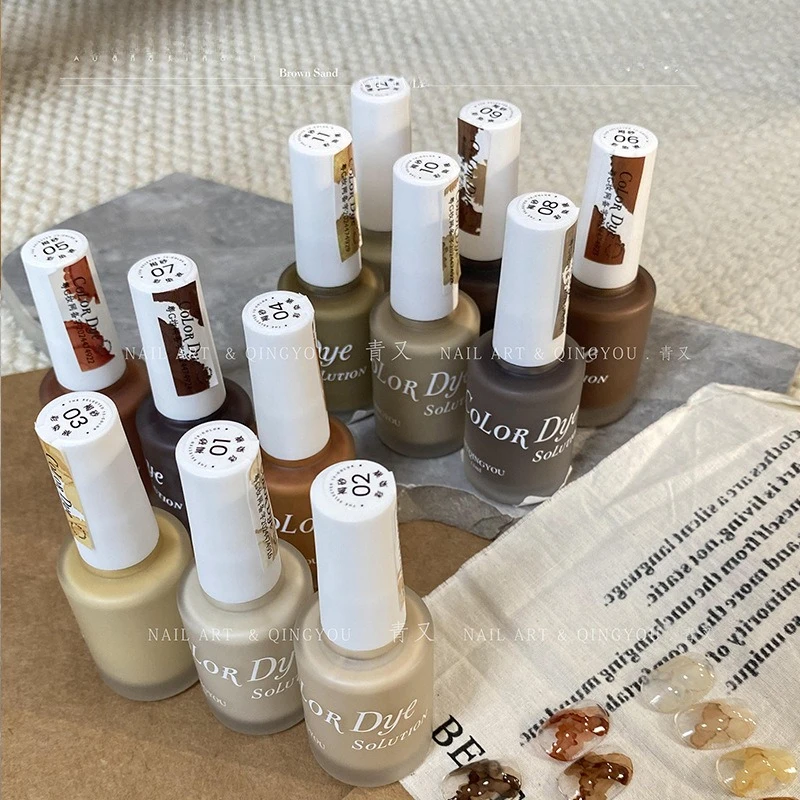 12Color Nail Color Blooming Liquid Effect Gel Nail Polish Salon Candy Color Nail Art Kit Salon Professional Gradient Dipping Gel