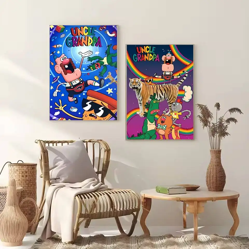 الكرتون العم الجد المشارك ذاتية اللصق الفن مقاوم للماء ورقة ملصق مقهى بار النوم غرفة جدار ديكور #5