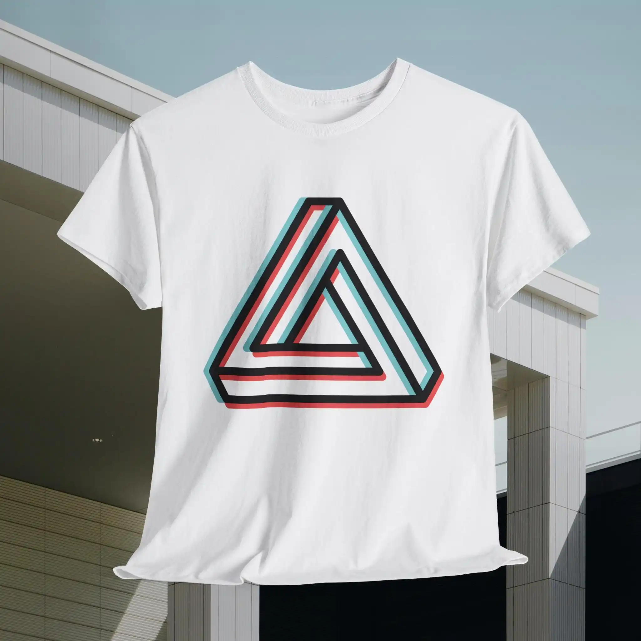 Impossible figure Triangle T Shirt 3D geometry unisex