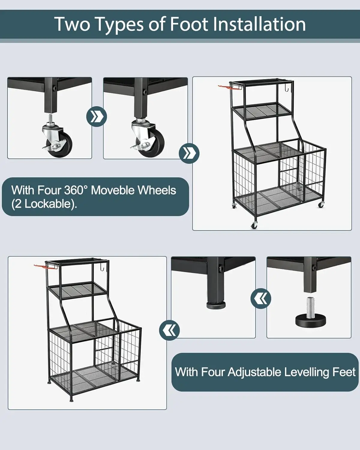 رف تخزين متعدد الوظائف للصالة الرياضية مع عجلات لحمل الأثقال وحصائر اليوغا ومعدات اللياقة البدنية