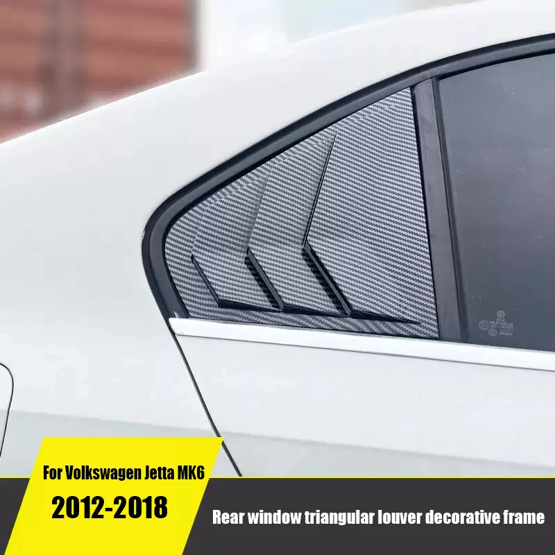 For Volkswagen Jetta MK6 2012 2013 2014 2015 2016 Rear window triangular louver decorative frame ABS material bright black