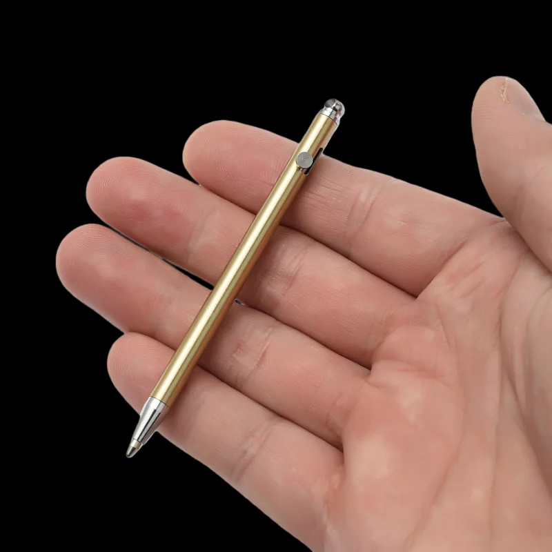 Brass Mini Signature Pen Portable Metal Ballpoint Pen Travel Pocket Signature Pen Multi functional Pen