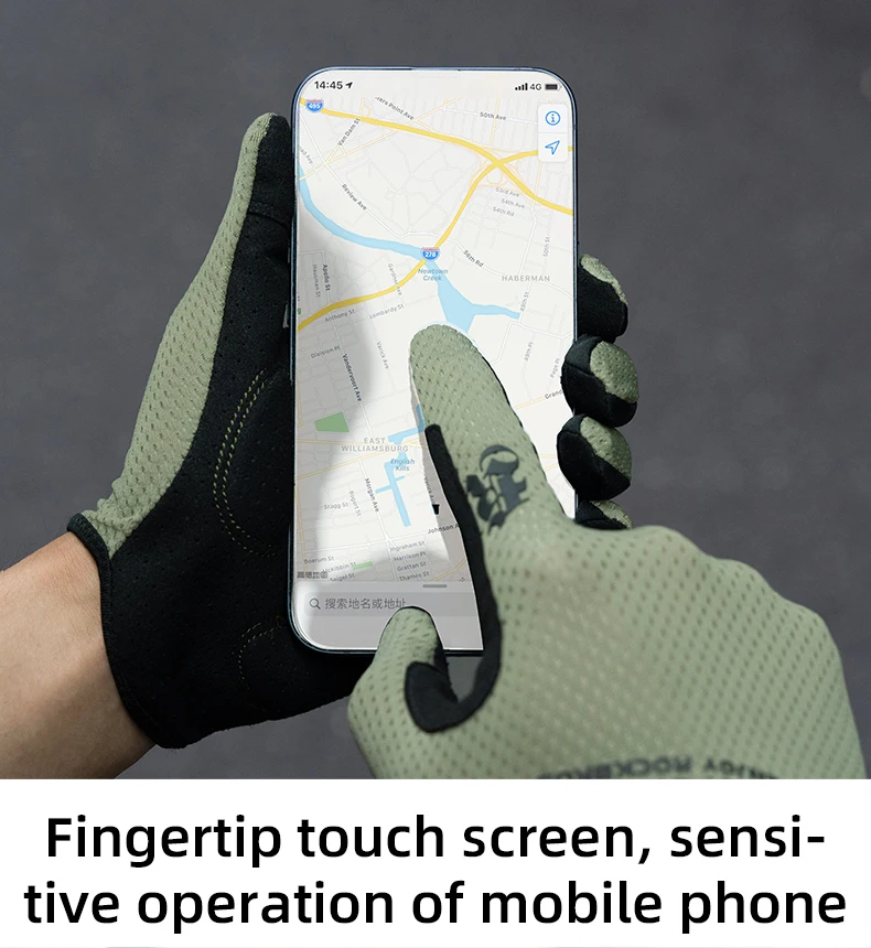 ROCKBROS Fahrradhandschuhe Atmungsaktiv Rutschfest MTB Rennrad Touchscreen-Handschuhe Outdoor Fitness Angeln Fahrrad Sporthandschuhe – Detail 8