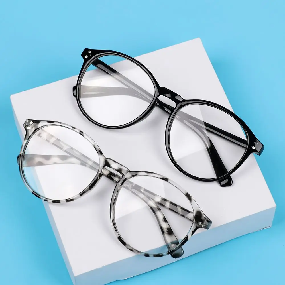 -1.0~-4.0 Reduces Eye Strain UV Protection Black Vintage Eyeglasses Anti Blue Light Flat Mirror Eyewear Myopia Glasses