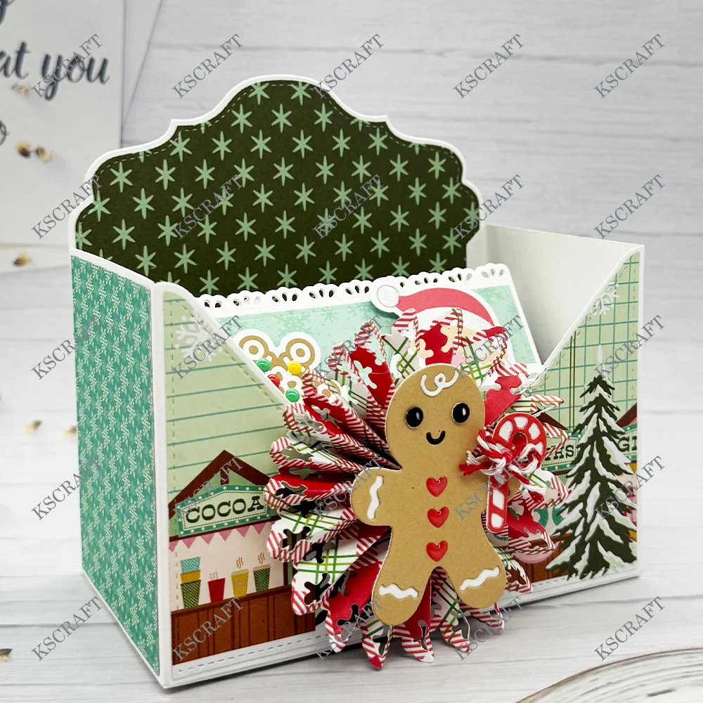 KSCRAFT Recipe Box with Stamp Cutting Dies Stencils for DIY Scrapbooking Decorative Embossing DIY Paper Cards