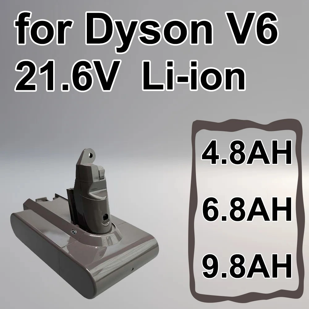 

Brand New 21.6V 4800/6800/9800/12800mAh For Dyson V6 Vacuum Cleaner Battery DC58 DC59 DC61 DC62 Replacement Battery