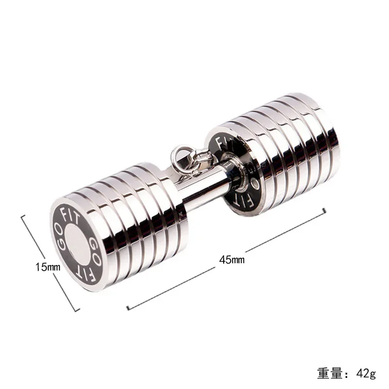Fitness Dumbbell Men's Necklace Stainless Steel Pendant Chain