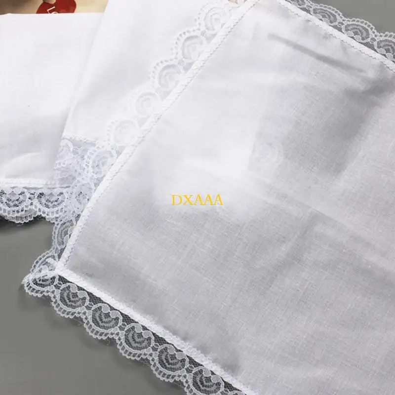 DXAA động Hankie Women Handkerchief cotton ren trang trí siêu mềm có thể giặt được