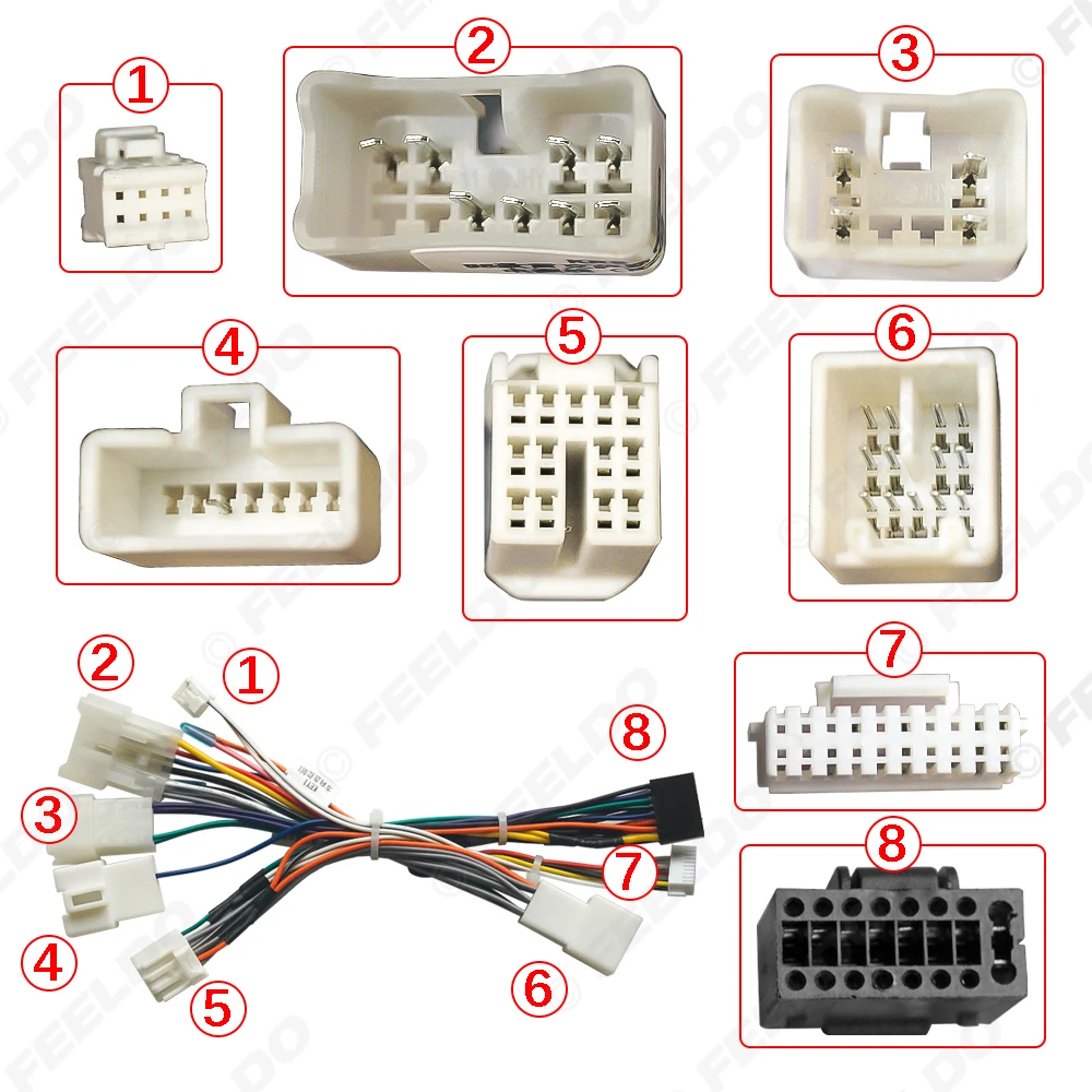 FEELDO Car Audio 16pin Wiring Harness Adapter For Lexus RX 300/Harrier(98-03) Android Stereo Installation