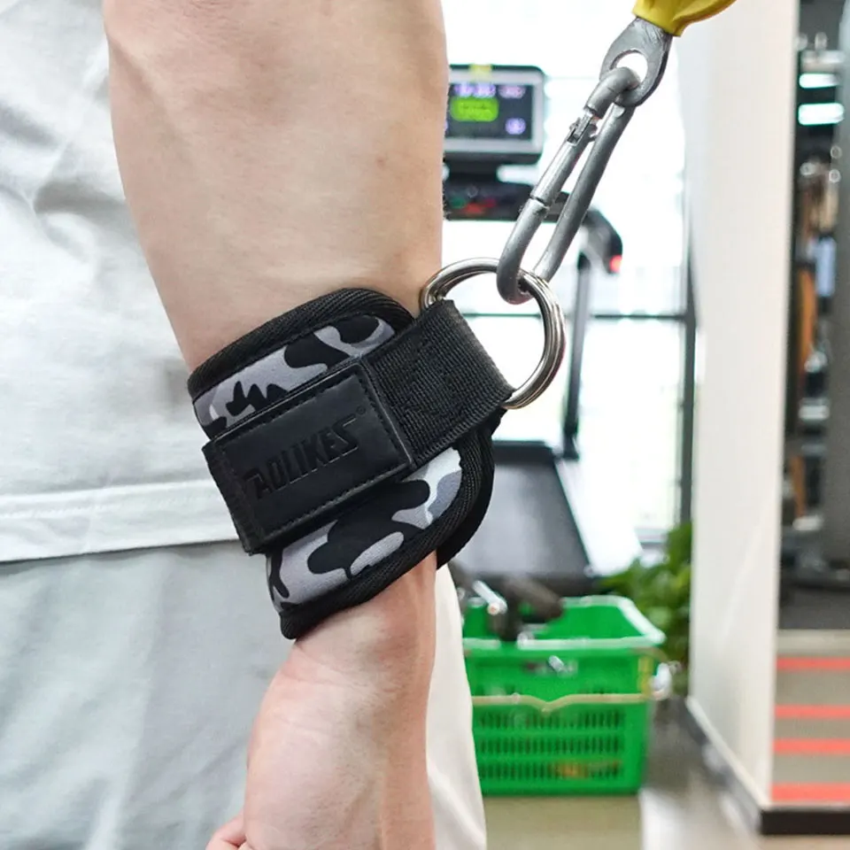 AOLIKES Adjustable D-Ring Ankle Straps for Cable Machines-Comfortable Ankle Cuffs for Glute&Leg Muscle Strength Training in Gym - Detail Angle #05