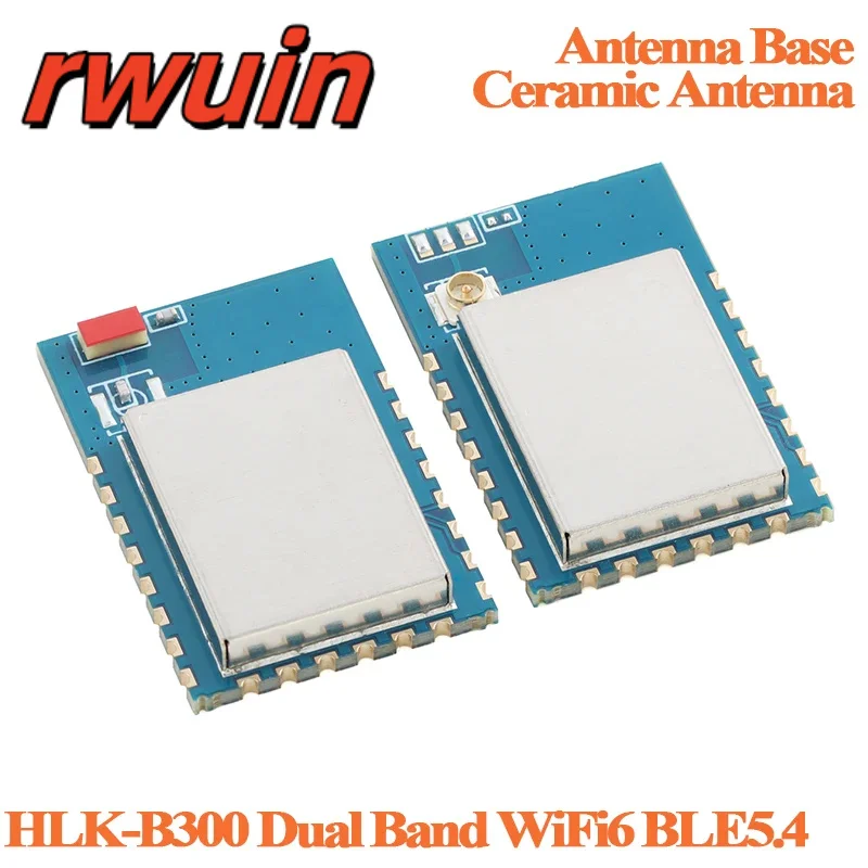 10pcs/1pc HLK-B300 Dual Band WiFi6 BLE5.4 Bluetooth-Compatible 2.4G/5G Wireless Module 512KB AM/4MB Flash UART/GPIO