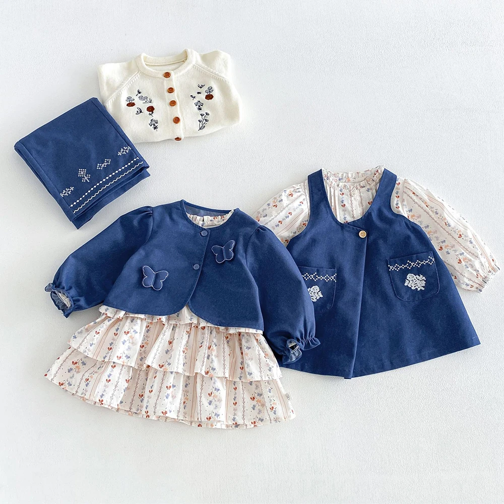 MILANCEL Kinderkleid Herbst 1-6T Süßes Blumenkleid für Mädchen Lose Kinderkleidung Koreanische Version Mädchen Prinzessinnenkleid – Detail 8