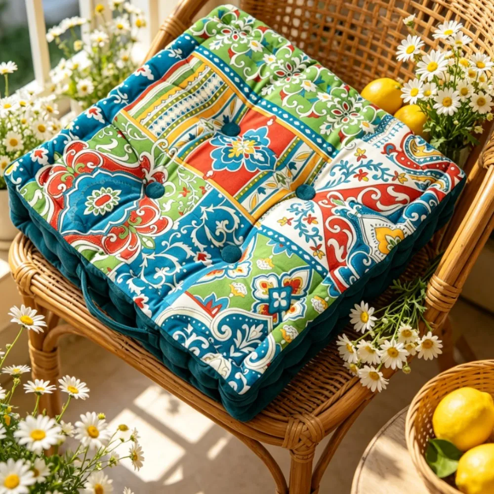 

Green Tatami Seating Cushion Thickened Velvet Floor Seat Pillow for Home Office Sofa Chair Meditation Gift