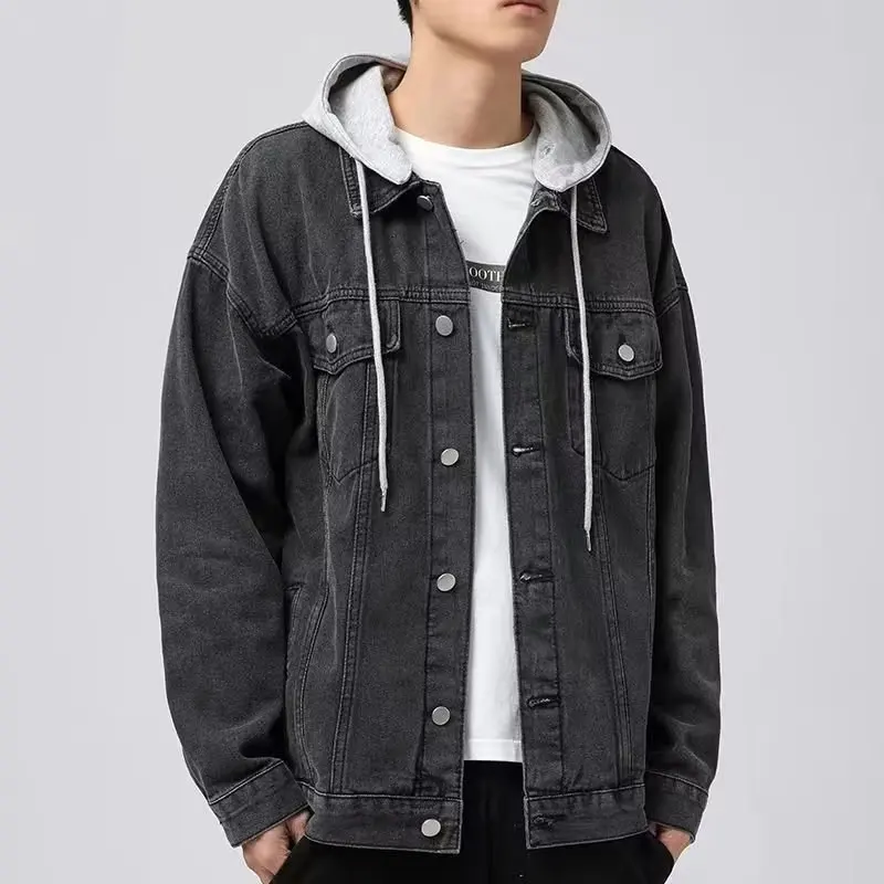 

2023 Men's New Hooded Casual Denim Jacket Loose and Handsome Versatile Autumn Outdoor Casual Jacket