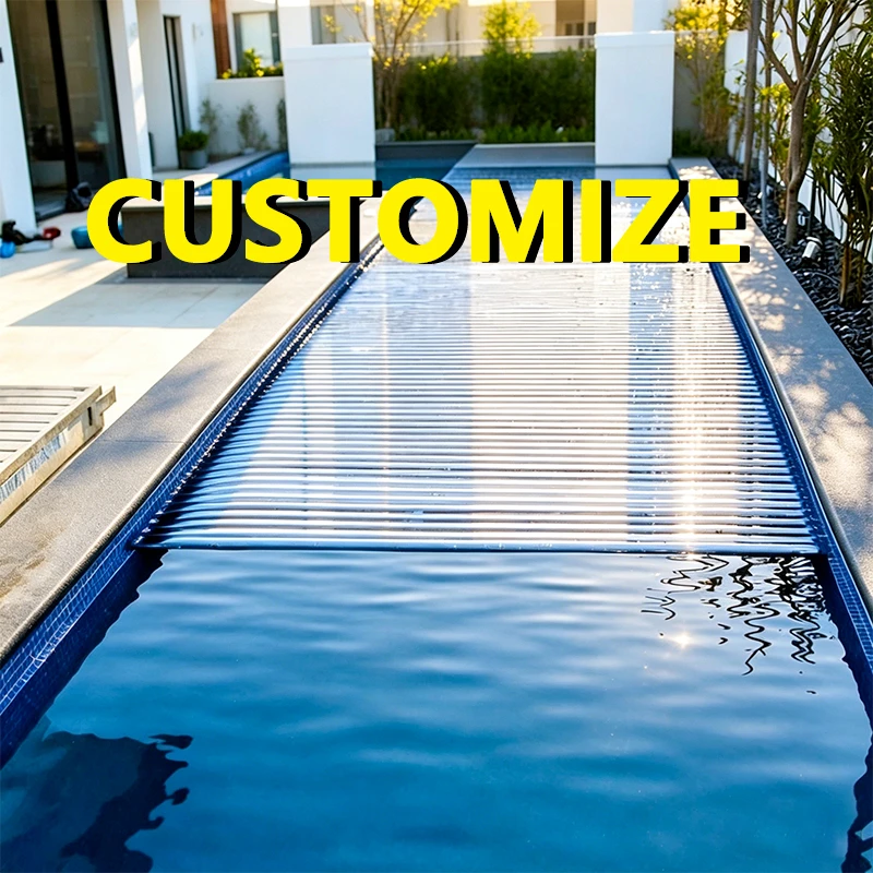 Any Size Custom Automatic Roller Pool Cover Aluminum Track Solar Powered Electric Heat Insulation Pool Protection Cover Outdoor