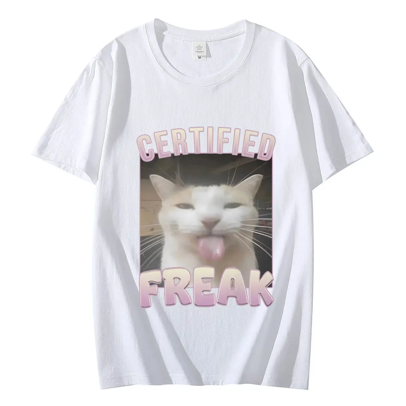 

Certified Freak Funny Cat Memes Graphic T Shirt Men's Women's Casual Cute Short Sleeve T-shirt Fashion Oversized O-Neck T-shirts