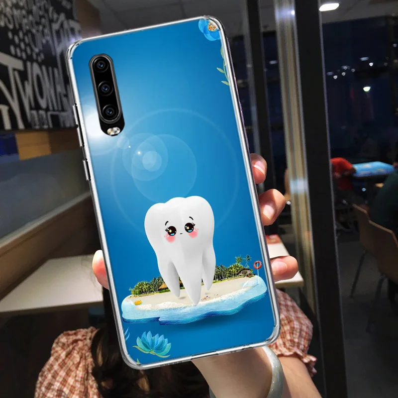 Dentist Tooth Pattern Phone Case For Huawei Y9S P Smart 2021 Y5 Y6 Y7 Y9 Honor 50 20 20S Pro 10i 10 Lite 9 9X 8 8A 8X 8S Cover