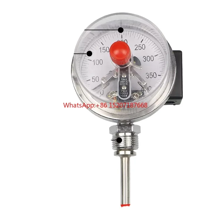 

Electric contact bimetal thermometer pipe boiler temperature gauge can be controlled with upper and lower limits