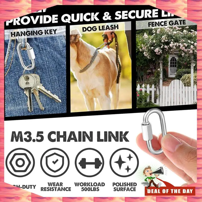 

24-Hour Delivery 100 Pcs Quick Chain Link Heavy Duty Quick D Shape Link Connector Link For Chains Hammock Gym Outdoor Traveling