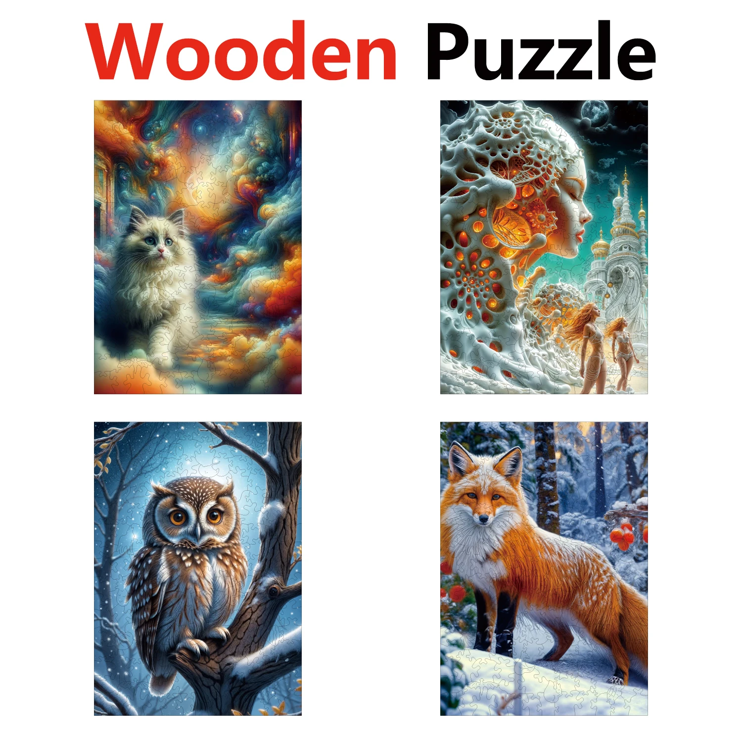 

Cats Owls Foxes Animal Puzzles High Quality Jigsaw Puzzle Wooden Puzzle Best Christmas Gift