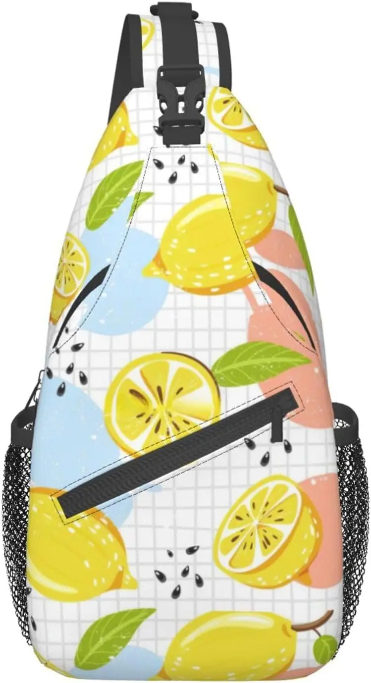 Fruits Lemon Cross Chest Bag Diagonally Travel Backpack, Light Travel, Hiking Single Shoulder Bag