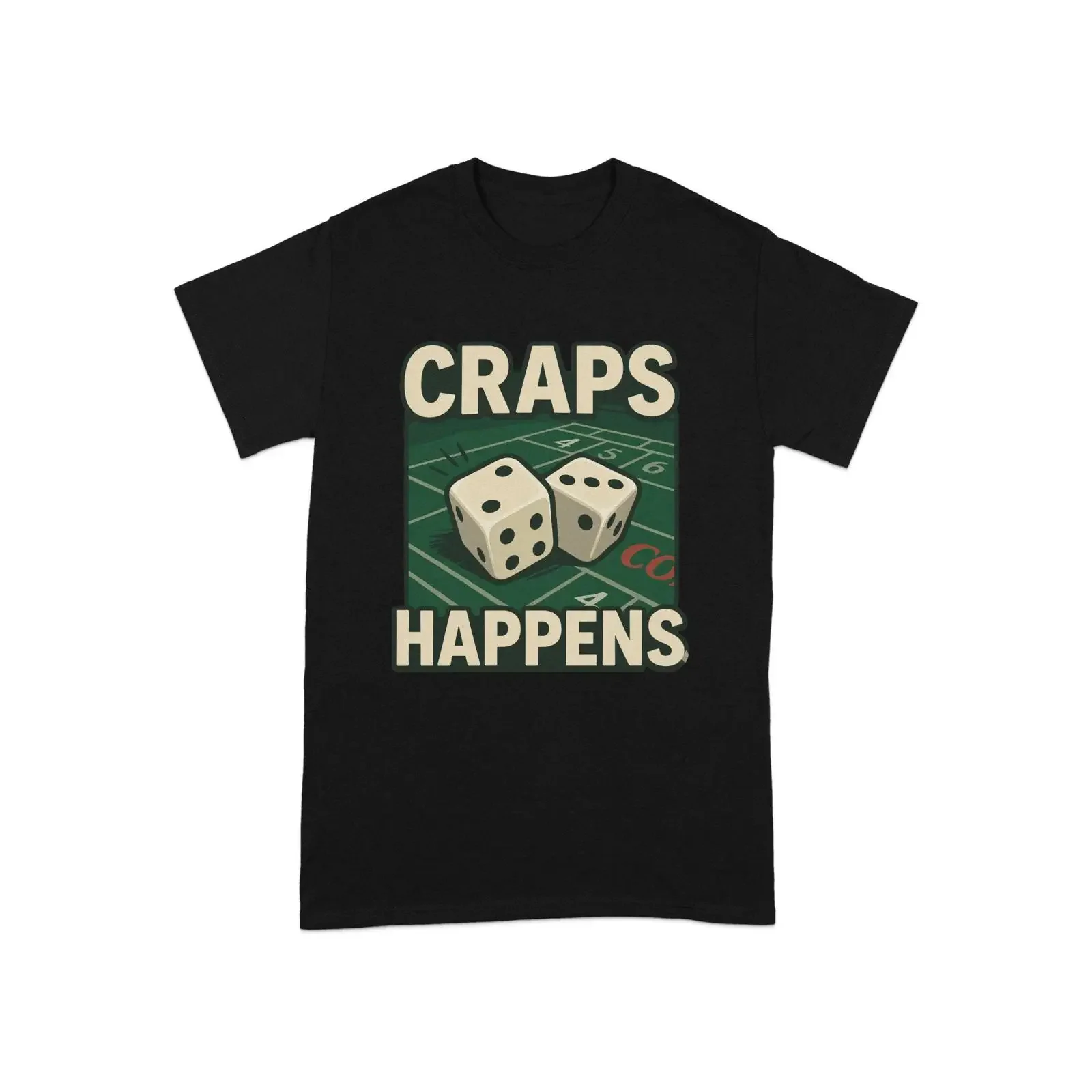 Craps Happens Funny Casino Dice T Shirt Vegas Trip Lucky Gambler Retro Gambling Player Apparel vintage Washed Slightly