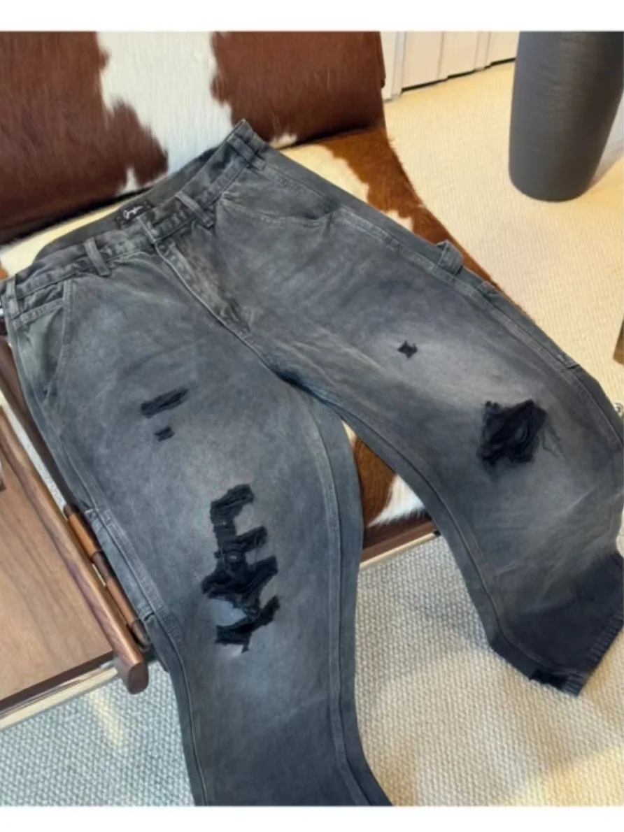 

Джинсы ручной работы с эффектом потертости и окрашивания, повседневные, прямого кроя, молодежные, со средней посадкой, из других материалов, 100% безопасные для кожи.