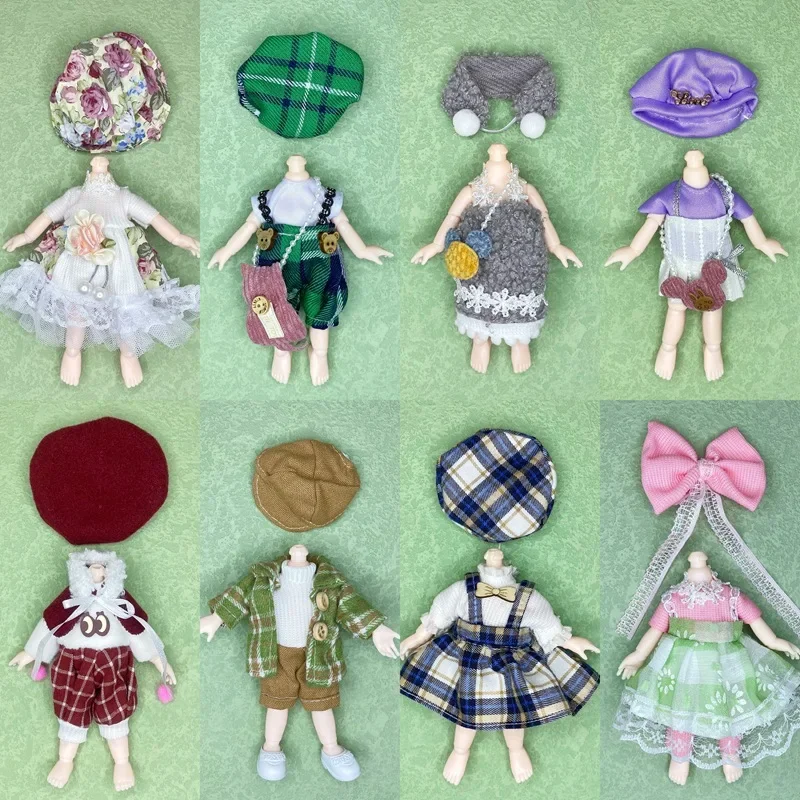 Clothes for 1/8 16-17cm Doll Dress Up Skirt Set Children Girls DIY Toys Accessories Gifts