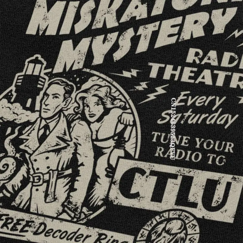 Male Miskatonic Mystery Radio Theater T Shirts Thrilling Lovecraft Call Of Cthulhu Tshirt T Shirt Cotton Oversized Tee EMO Men