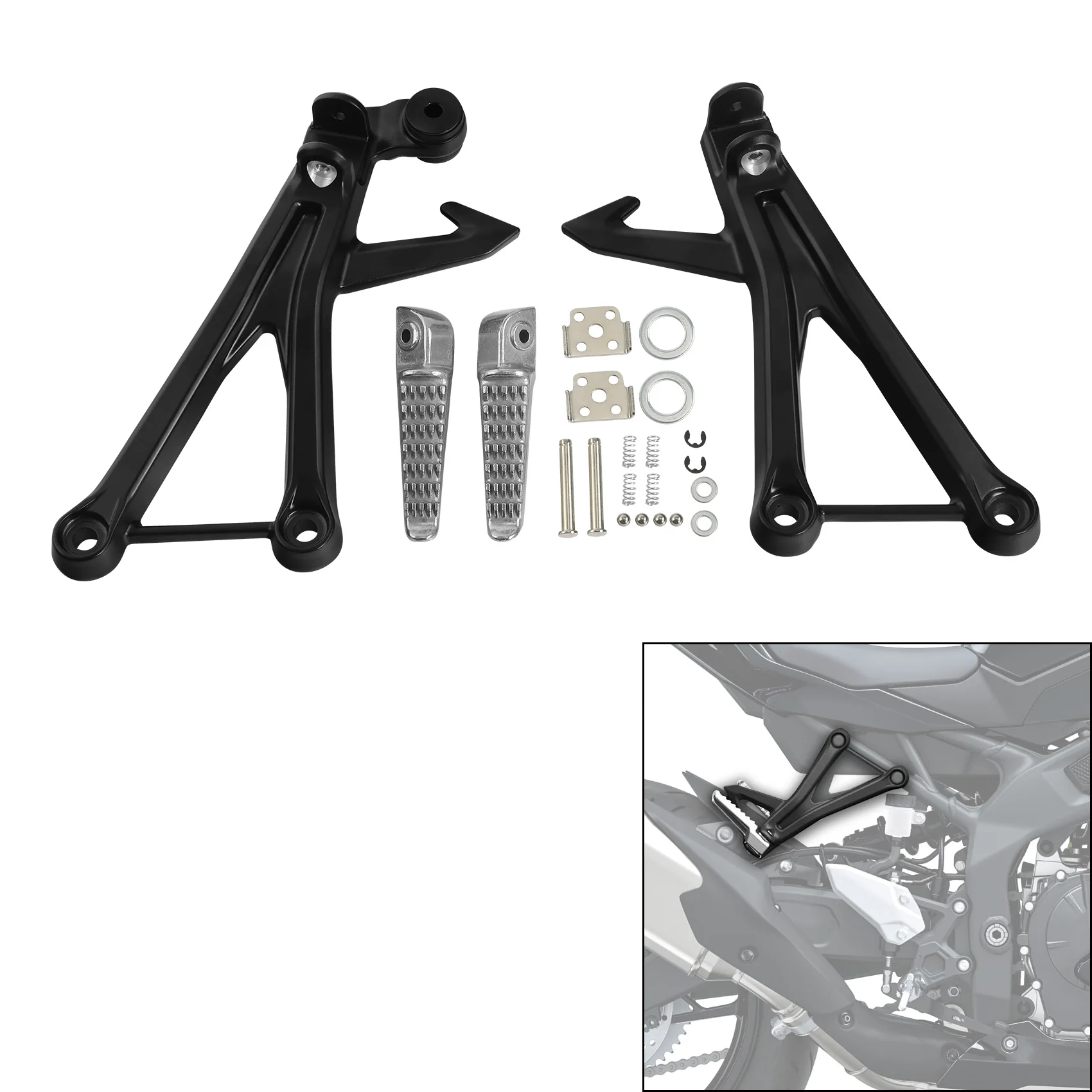 

Rear Passenger Foot Pegs Bracket Set For Kawasaki Ninja ZX-4RR ZX-4R 2023-2024 ZX-25R 2020 2021 2022 Motorcycle Accessories