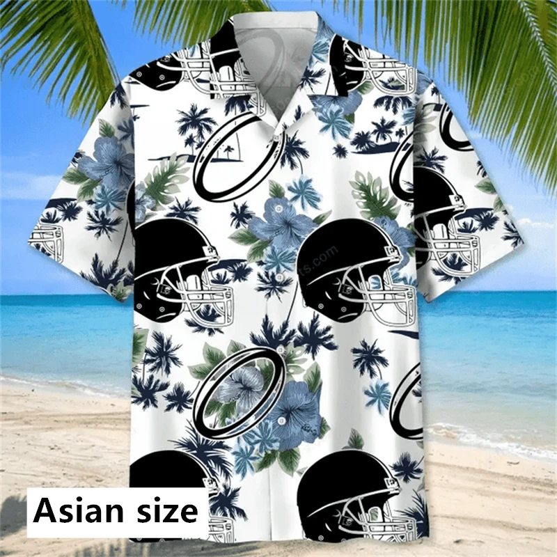 Hawaiian Shirt For Man 3D Rugby Tropical Plant Printed Luxury Men's Shirs Summer Casual Plus Size Beach Party Tops Button Blouse