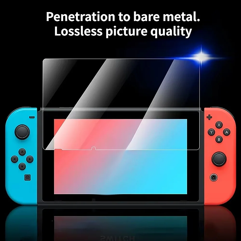 Protetor de tela de vidro temperado compatível switch lite/switch oled película protetora dura para switch game console 1/2 peças