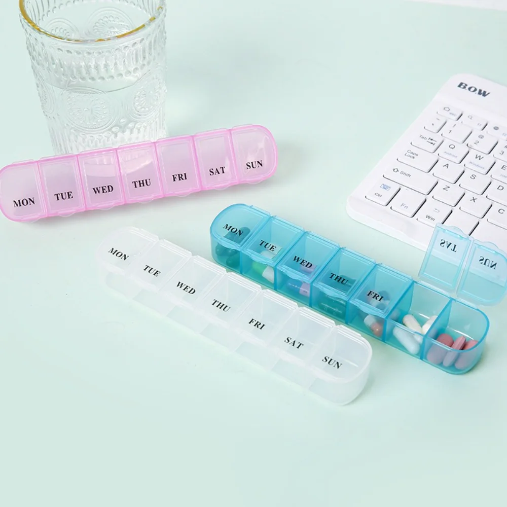 

New Hot Mini Premuim Portable Travel 7 Days 7 Grids Pill Box Cases Container Organizer Storage for Vitamin Medicine Fish Oils