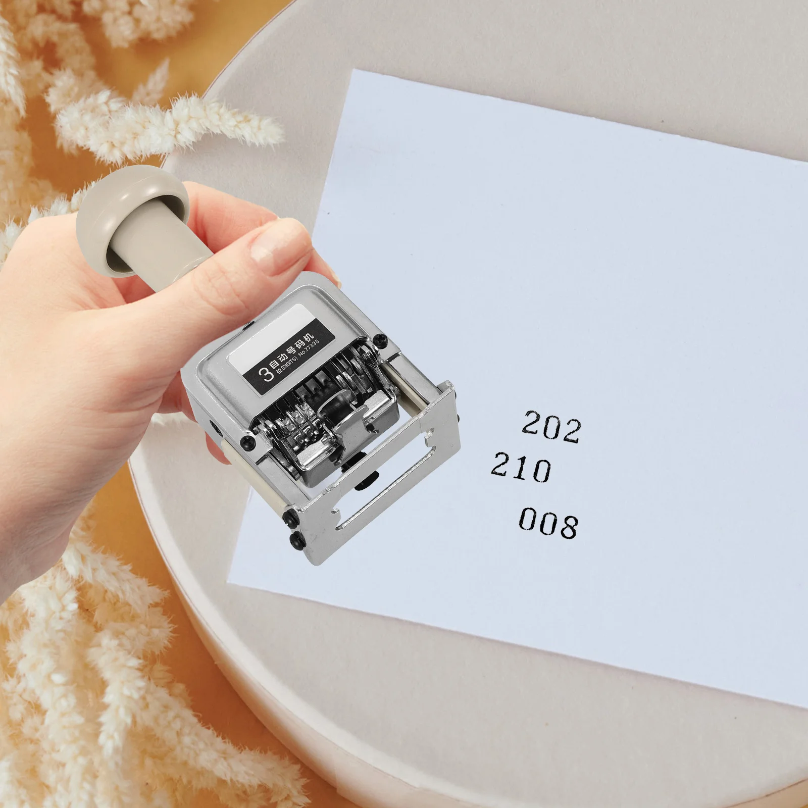 

Automatic Number Number Stamp Inking Metal Stamper Portable Small Office Tool Convenient Numbering Tool Numbering Device