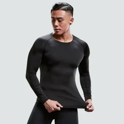 New Men Sport T-shirt Quick Dry Bodybuilding Running Shirt Long Sleeve Compression Top Gym T Shirt Men Fitness Tight Rashgard