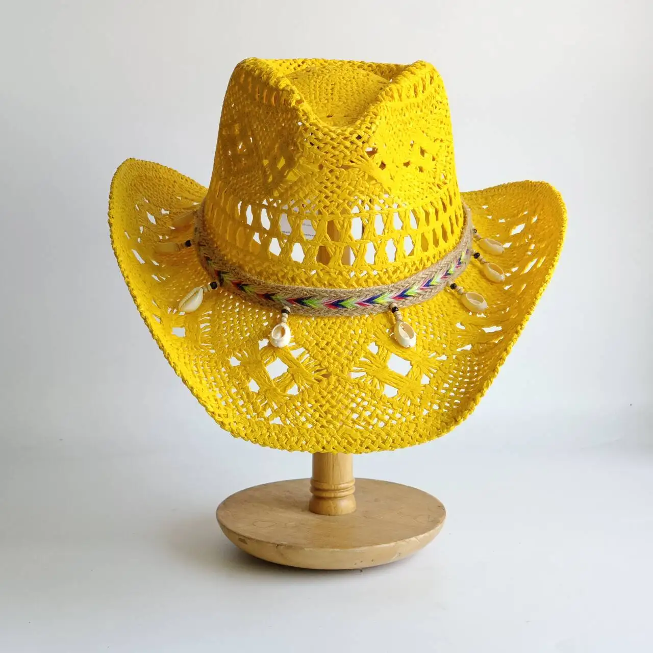 Hand-Woven Straw Cowboy Hat with Sun Protection - Unisex Western Hat OUTDOOR Straw Cowboy Hat. Men main image 2