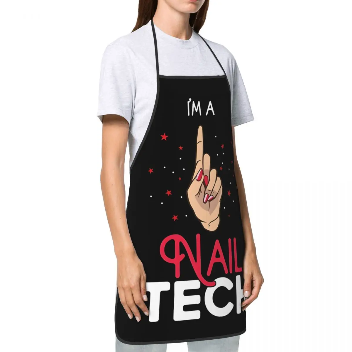 Custom Funny I Am A Nail Tech Bib Aprons Men Women Unisex Kitchen Chef Nail Polish Manicurist Tablier Cuisine for Cooking Baking