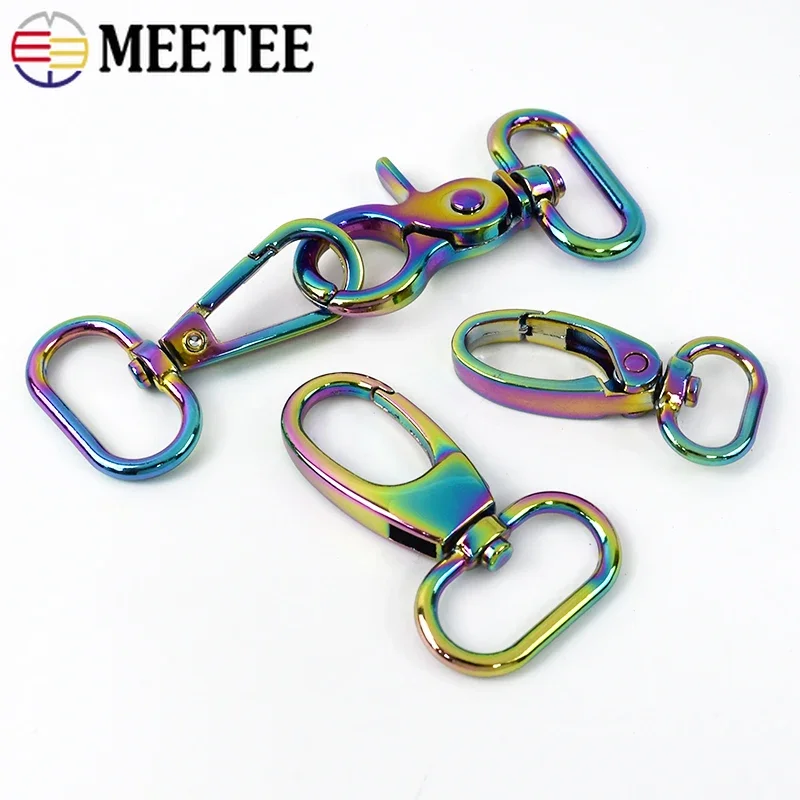 5/10Pcs 16-25mm Rainbow Metal Swivel Lobster Buckles Webbing Spring Trigger Snap Clip Clasp Bag Strap Connect Hook Accessories