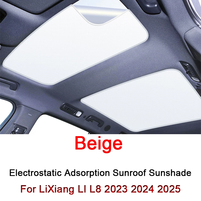 

Fit For LiXiang LI L8 2023 2024 2025 Electrostatic Adsorption Car Roof Sunshade Skylight Blind Shading Windshield Sunroof Cover