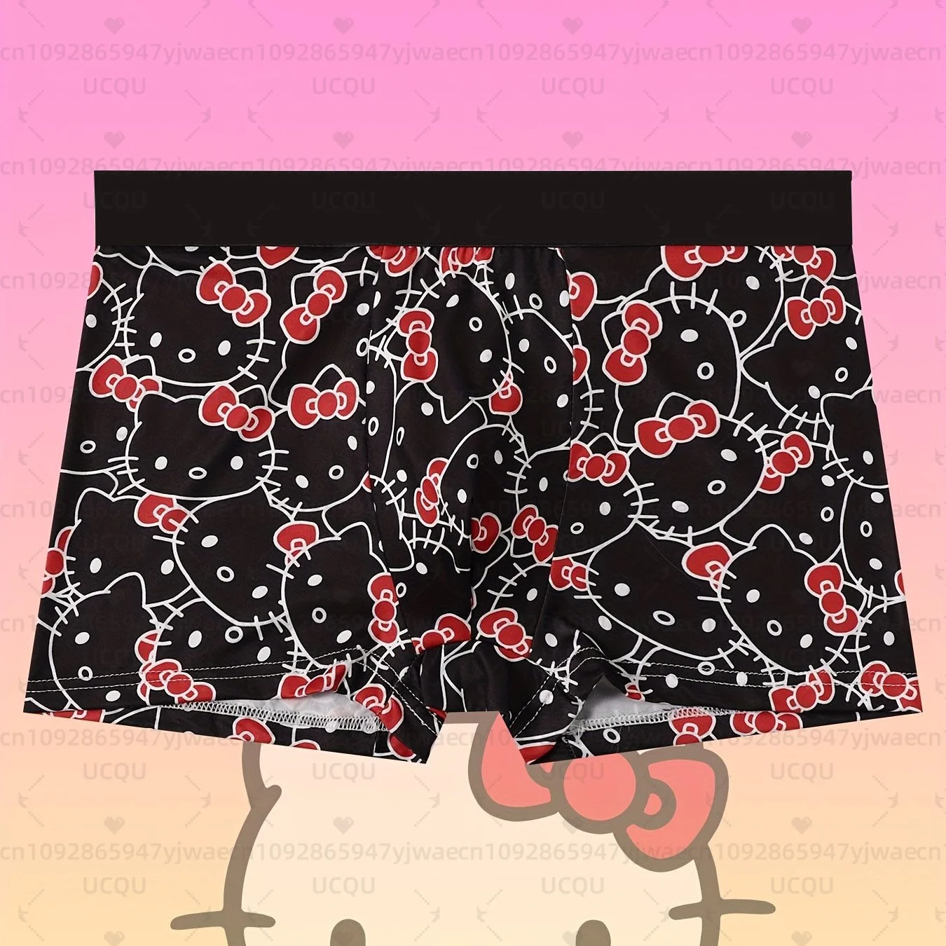 6pcs Hello Kitty Print Men's Sports Boxers Pantie Trunks Underwear Plus Size Breathable Fast Drying Underwear Women's BoxerBrief image 5