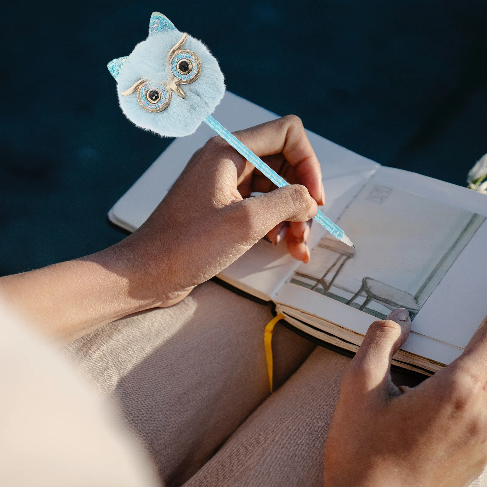 

4 шт. ручки для письма с совой, подвесной дизайн, бытовые ручки для вывесок, очаровательные аксессуары, гладкие чернила для студентов, офисная ручка