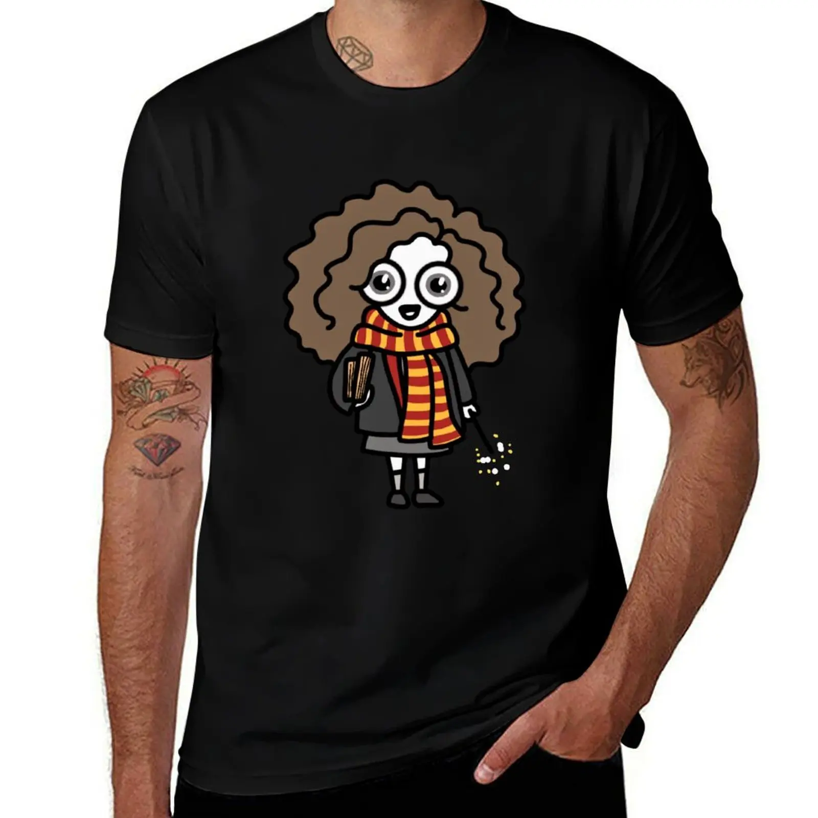 Wizard Girl Books Magic Wand T-Shirt Soft Anti-Shrink Cotton Tee T-Shirt