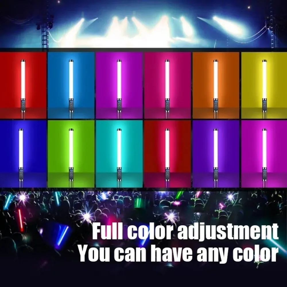 Bastone luminoso LED RGB portatile Luce di riempimento per fotografia ricaricabile USB colorata Illuminazione fotografica per studio Vlog/Selfie