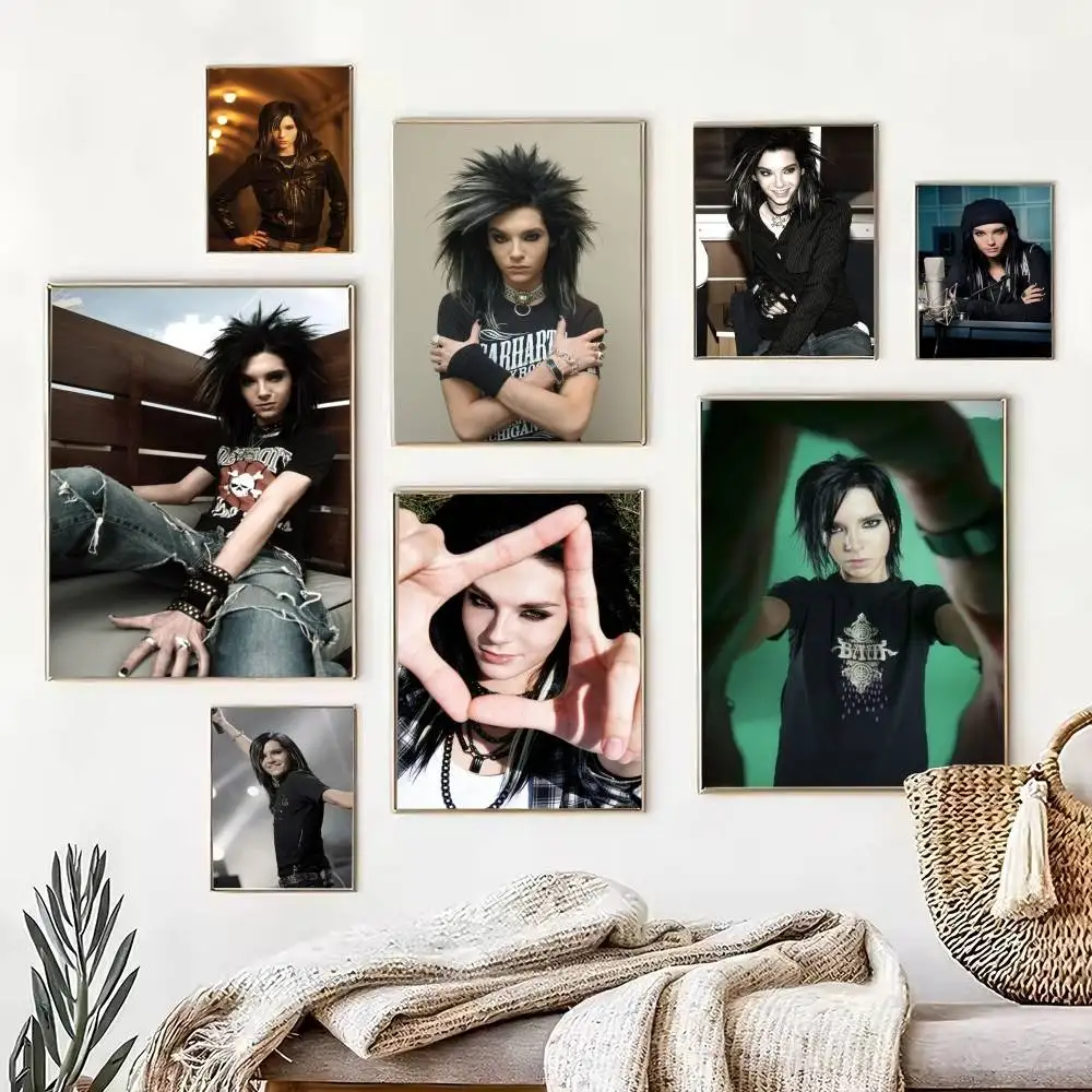A-Tokio Hotel Bill Kaulitz  Poster Waterproof Wall Art Sticker For Bar Living Room Vintage Decor High Quality Print Gift