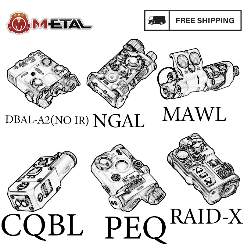 

WADSN Metal/Nylon Version DBAL CQBL PEQ NGAL RAID-X All Laser IR Aiming Red Dot Green Indicator LED Scout Light Fit 20mm Rail