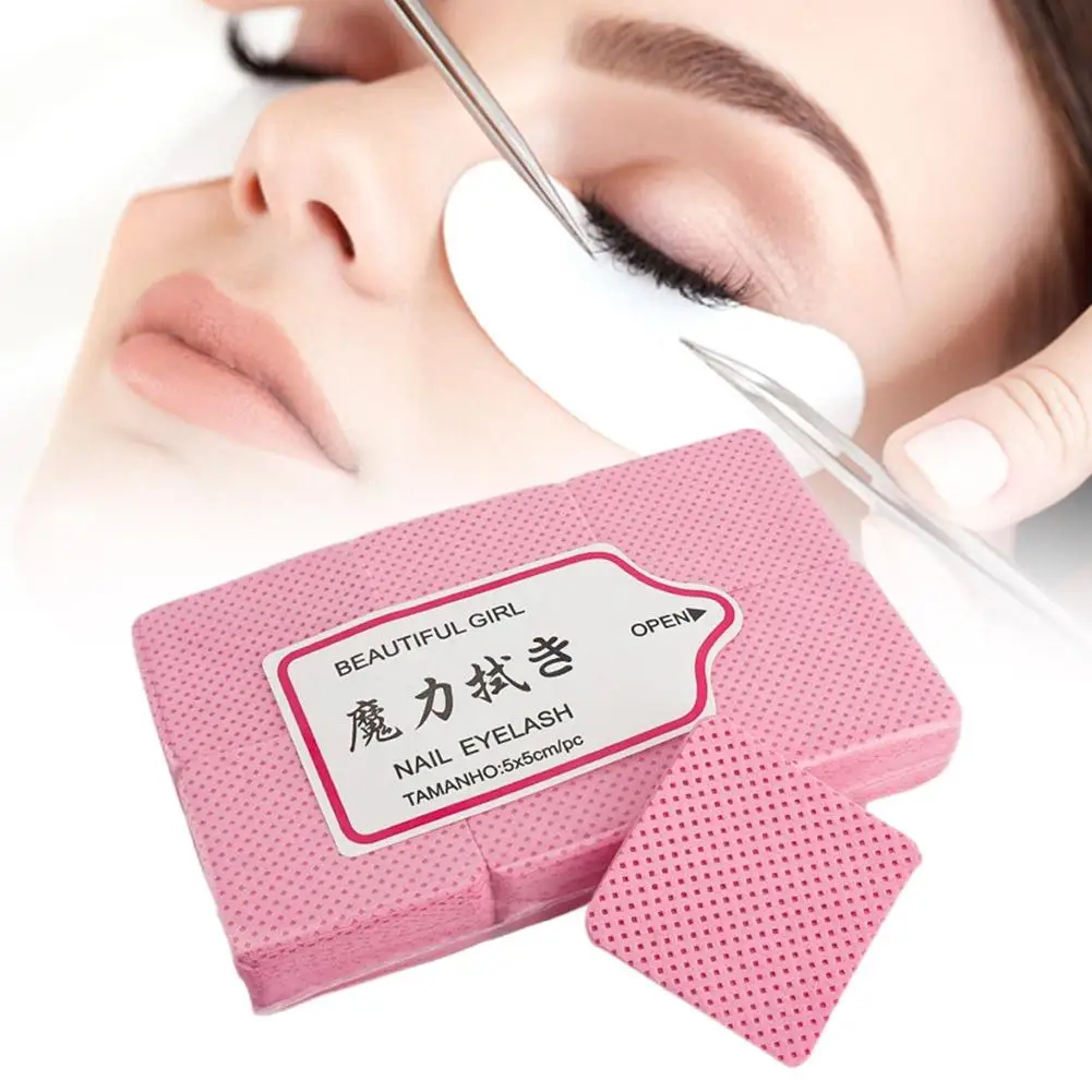 300 pezzi intasamento colla detergente tamponi estensione ciglia salviette carta cotone ciglia pulire la bocca della bottiglia di colla previene la colla rimuovere