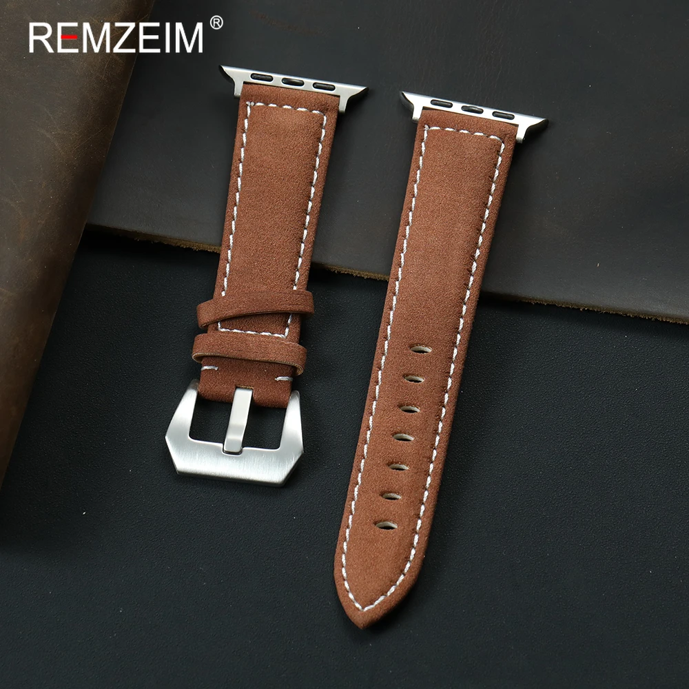 Business Herren PU-Leder Uhrenarmband für iWatch 38-49mm Retro Uhrenband für Apple Watch Series 1-11 Ultra SE 3 2 1